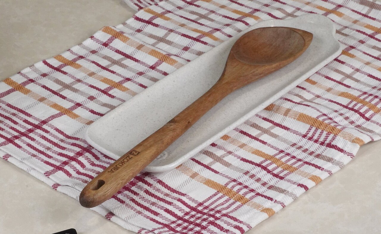 Lingura cu colt, lemn de acacia, 35 cm - Zokura - imagine 3