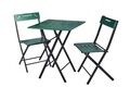 Set masa cu 2 scaune, Valovi, Bistro, mdf/metal, verde/negru