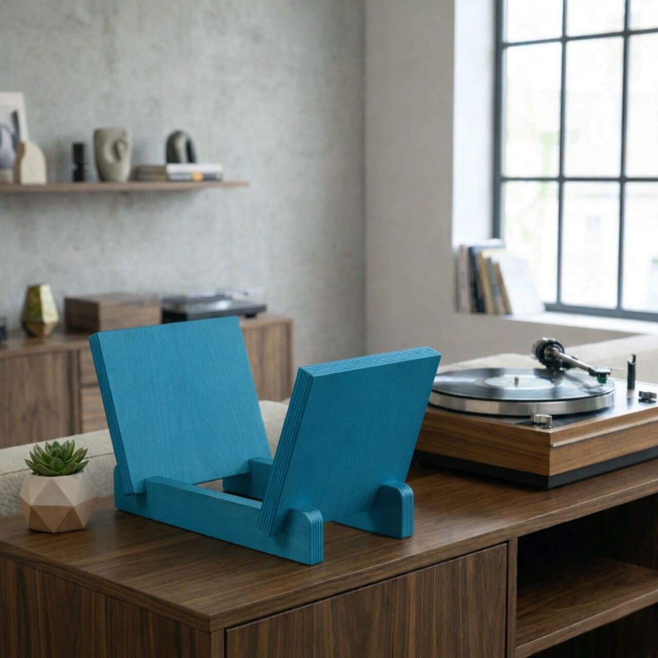 Suport reviste, Hanah Home, CPT4905-30, 30x20x25 cm, PLACAJ CARPEN, Albastru — imaginea 2
