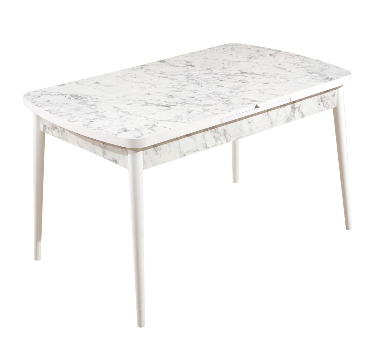 Masa extensibila, Hanah Home, Carrara, 132x79x76.5 cm, Alb/Gri - view 3