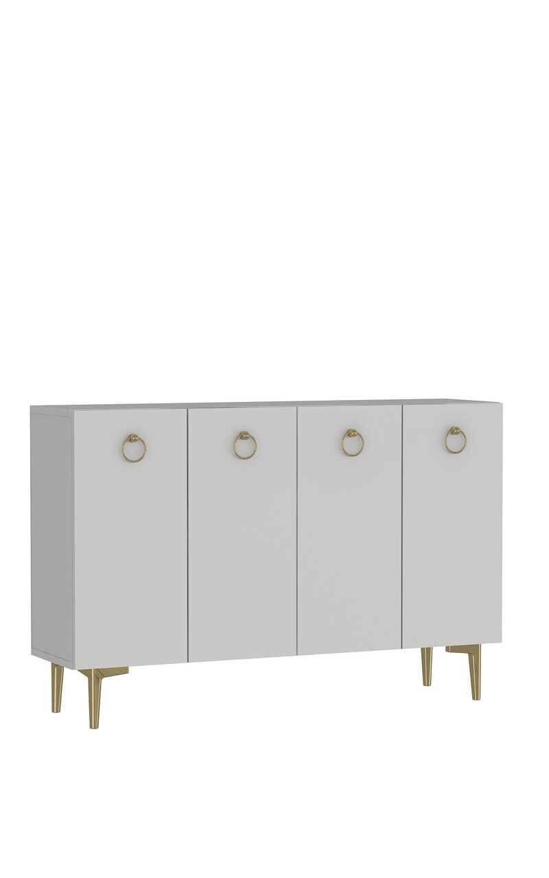 Consola, Hanah Home, Efes, 120x80x29.6 cm, PAL , Alb/Auriu - view 4