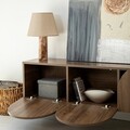 Comoda TV, Neostill, Mesta Walnut, 180x35x35 cm, Cadru: PAL MELAMINAT 100%., Maro