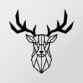 Decoratiune de perete, Deer2 Metal Decor, metal, 51 x 51 cm, negru