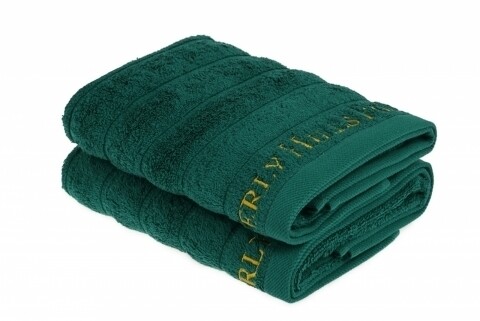 Set 2 prosoape de maini Emotion, Beverly Hills Polo Club, 50 x 90 cm, 100% bumbac, verde inchis