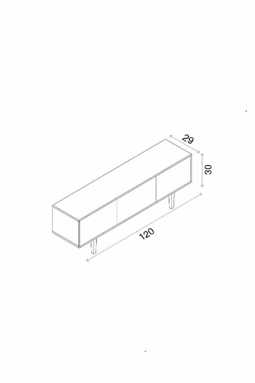 Comoda TV, Hanah Home, Capella 120, 120x50x29 cm, MDF, Gresie - view 5