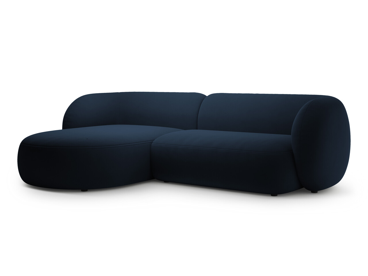 Coltar stanga 3 locuri, Kate, Micadoni, 285x176x76 cm, catifea, albastru regal - 1 | YEO