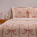 Lenjerie de pat King Size, Vivienne, Homla, 3 piese, 200x220 cm, microfibra din poliester, alb/roz