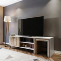 Comoda TV, Lacivert, Zigon Sehpalı Tv Ünitesi L502, Alb