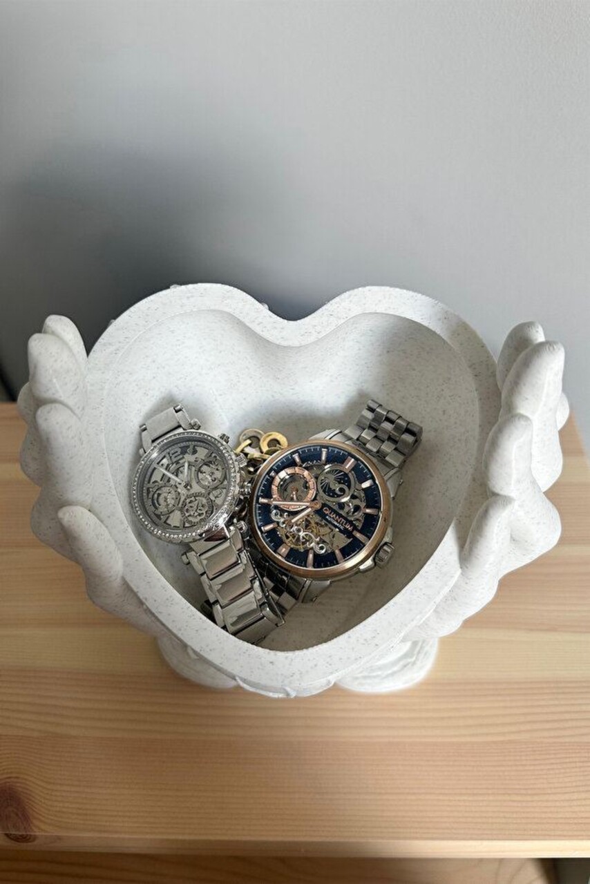 Decoratiune, Heart, 16.5x12.5x17.5 cm, Bioplastic, Alb - view 3