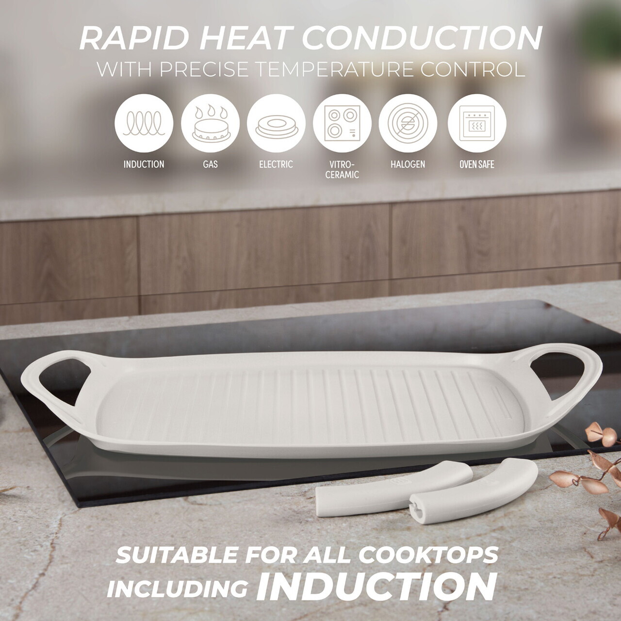 Tava grill Berlinger Haus, Sahara, 47x29 cm, aluminiu forjat, crem mat - imagine 9