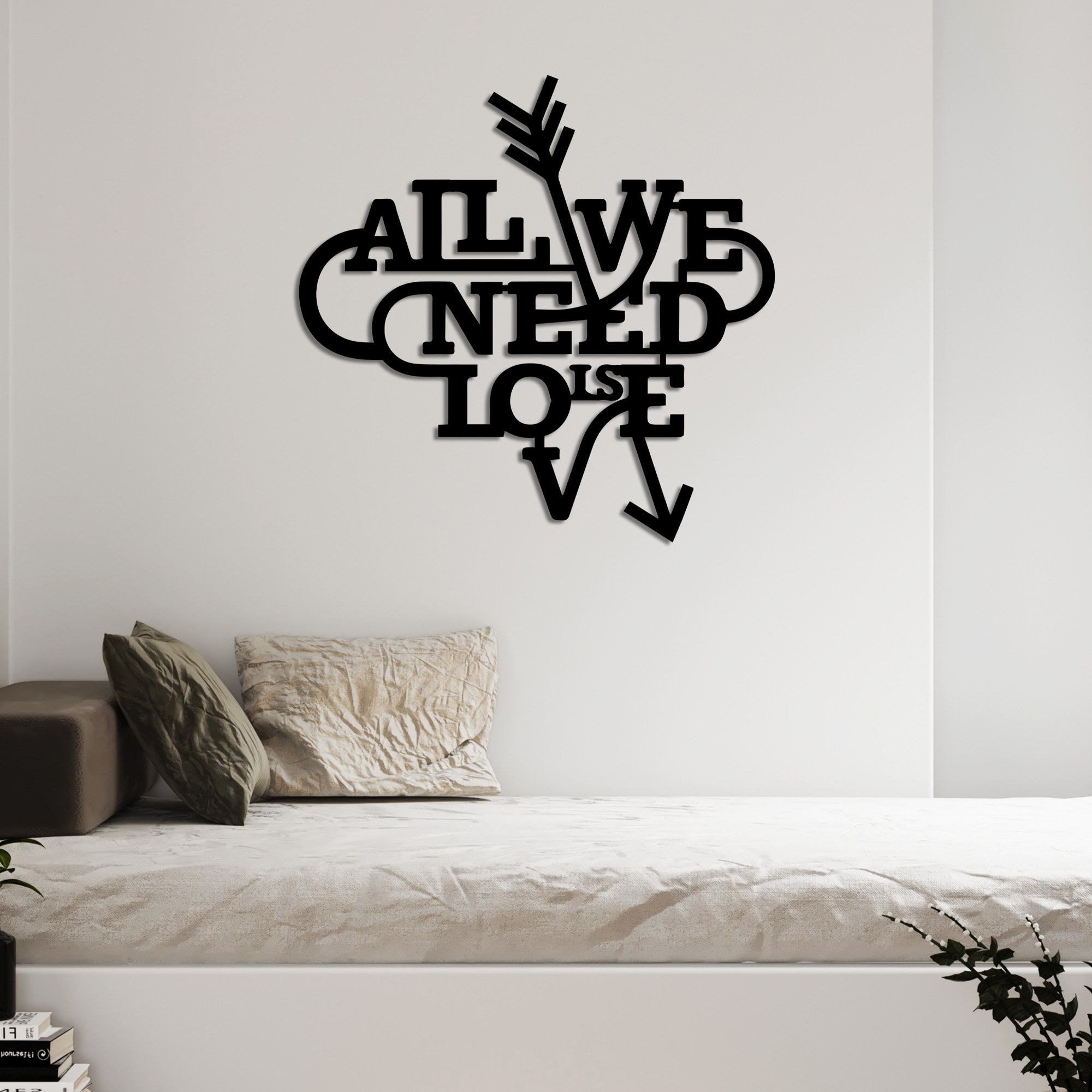 Decoratiune de perete, Need is Love, Dimensiune: 52 x 51 cm , Negru