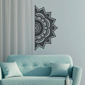 Decoratiune de perete, Mandala-S-3, Metal, Dimensiune: 118 x 1,5 x 59 cm, Negru
