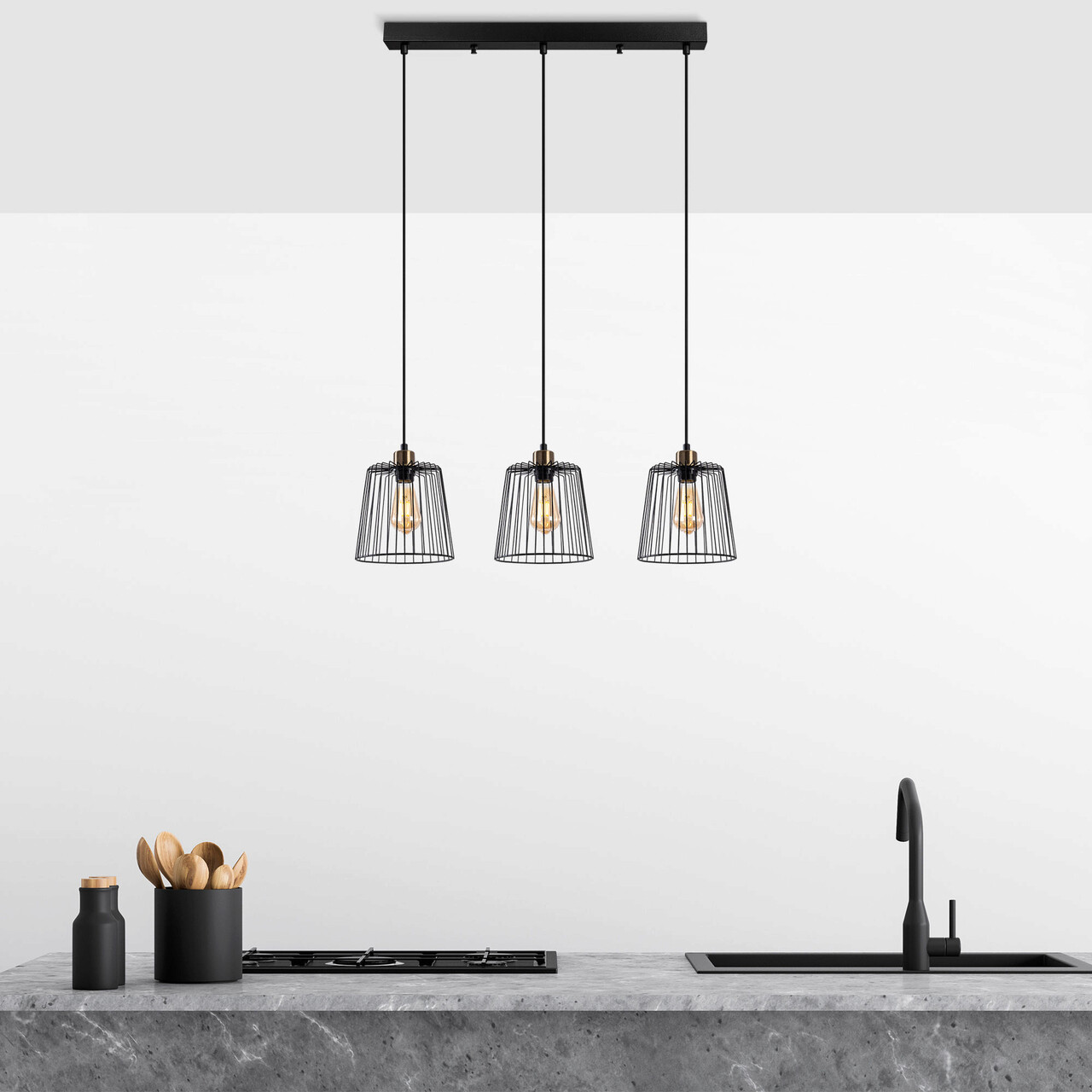 Lustra, Fulgor, 942FLG1489, Metal, Negru/Maro antic - 1 | YEO