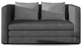 Canapea extensibila 2 locuri, ELTAP, Neva, 132x70x62 cm, lemn/poliester, gri inchis/gri deschis