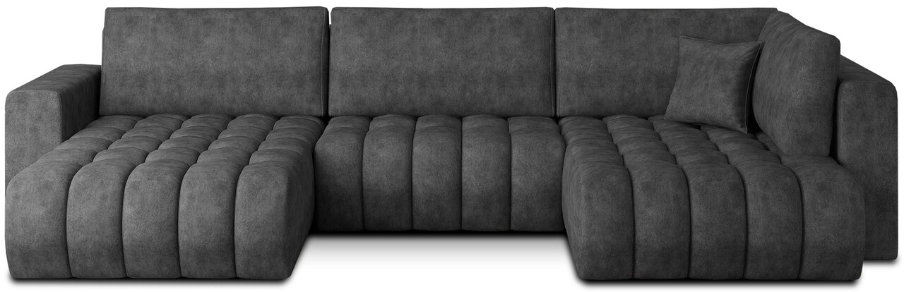 Coltar extensibil stanga 6 locuri ELTAP, LT-05LE, Bonito, 350x175x92 cm, lemn/poliester, gri inchis - 1 | YEO