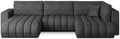 Coltar extensibil stanga 6 locuri ELTAP, LT-05LE, Bonito, 350x175x92 cm, lemn/poliester, gri inchis