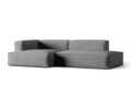Coltar modular stanga 4 locuri, Nuria-88, Micadoni Home, 312x147x72 cm, catifea, gri