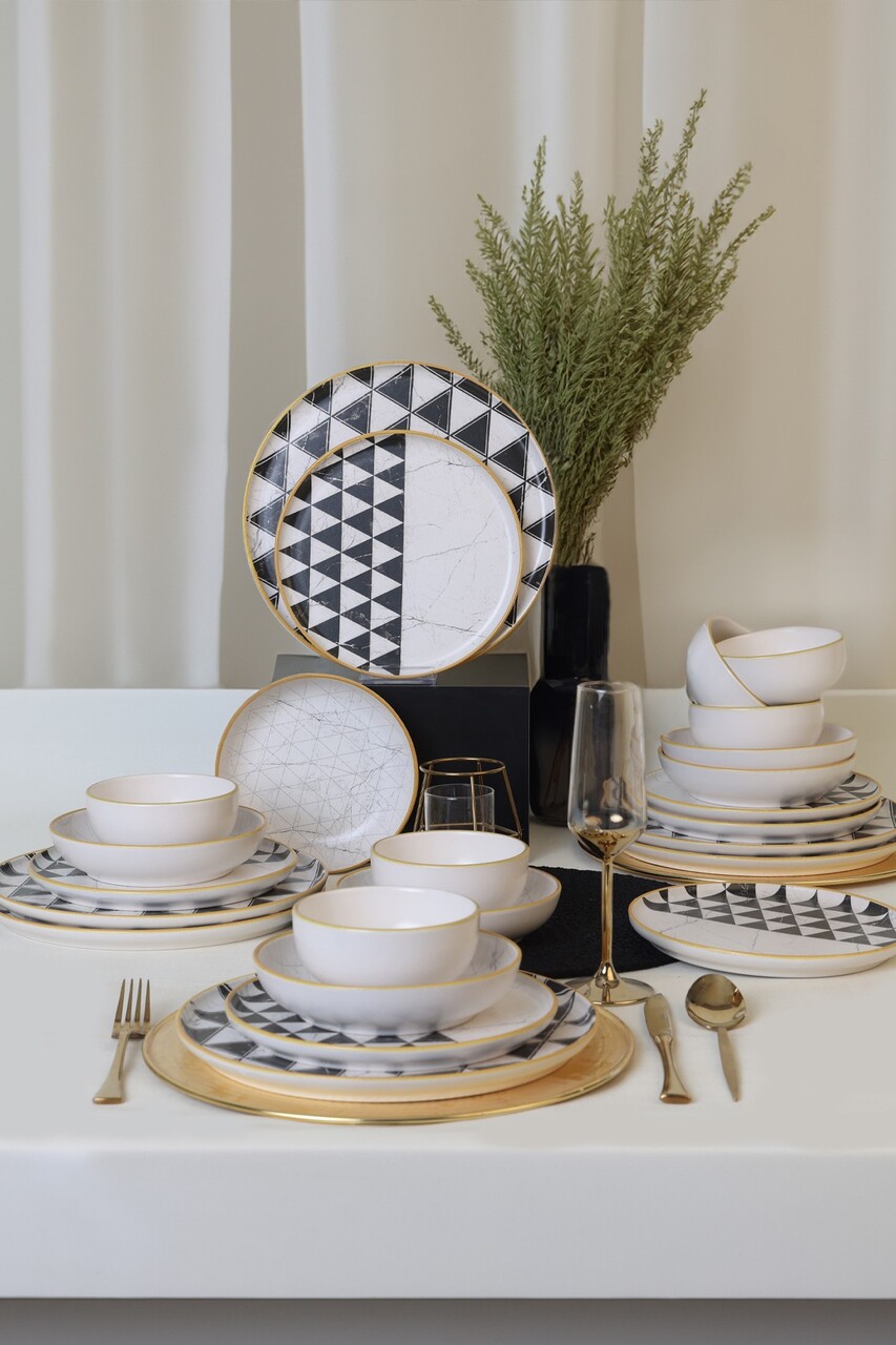 Set de cină din ceramică (24 bucăți), L'essentiel Maison, 275KRM2339, Antibacterian, Alb mat - view 8