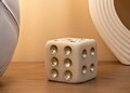 Figurina decorativa Zar Dice Quarzy, Mauro Ferretti, 8x8x8 cm, polirasina, alb/auriu