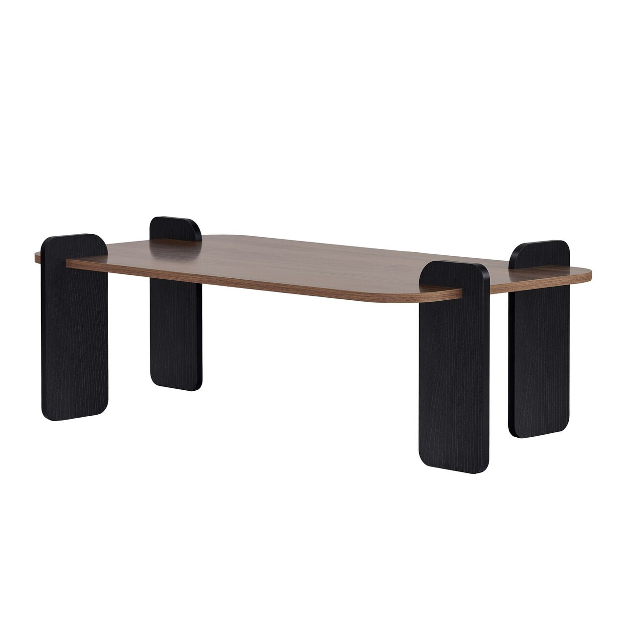 Masuta de cafea, Hanah Home, Renard, 120x35x60 cm, PAL, Nuc / Lemn negru — imaginea 4