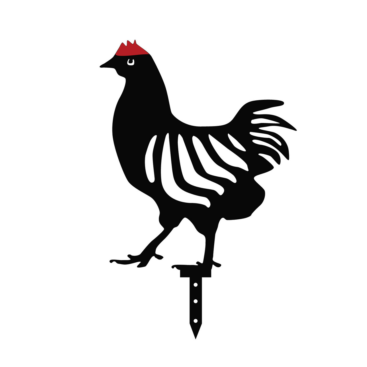 Set Decoratiuni Pentru Gradina, Chicken Family 6, Metal, Negru
