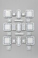 Set de mic dejun, Hermia, 208PEK1105, Portelan, Platou cu măsline: 25 cm (2 bucăți), Alb/Albastru