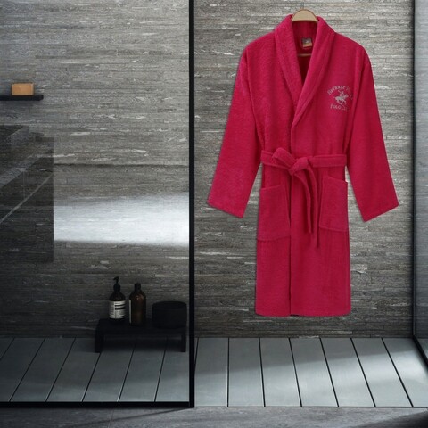 Halat de baie unisex, beverly hills polo club, 100% bumbac, m/l, roz