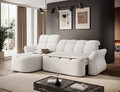 Coltar extensibil stanga 3 locuri ELTAP, Beneth, 301x185x115 cm, lemn/poliester, alb