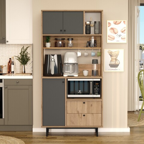 Dulap multifunctional, Locelso, RE4-SA, Stejar / Antracit
