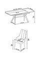 Set masa extensibila si scaune (7 piese), Hanah Home, Nis, Antracit / Aur