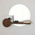 Oglinda decorativa, Neostill, Points, 83x70 cm, Lemn, Maro