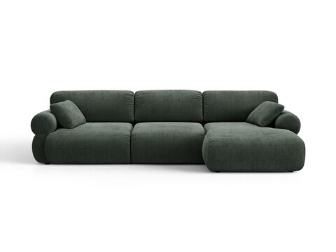 Coltar dreapta 6 locuri, Ophelia, Micadoni Home, 297x164x84 cm, tesatura structurata, verde muschi