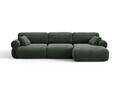 Coltar dreapta 6 locuri, Ophelia, Micadoni Home, 297x164x84 cm, tesatura structurata, verde muschi