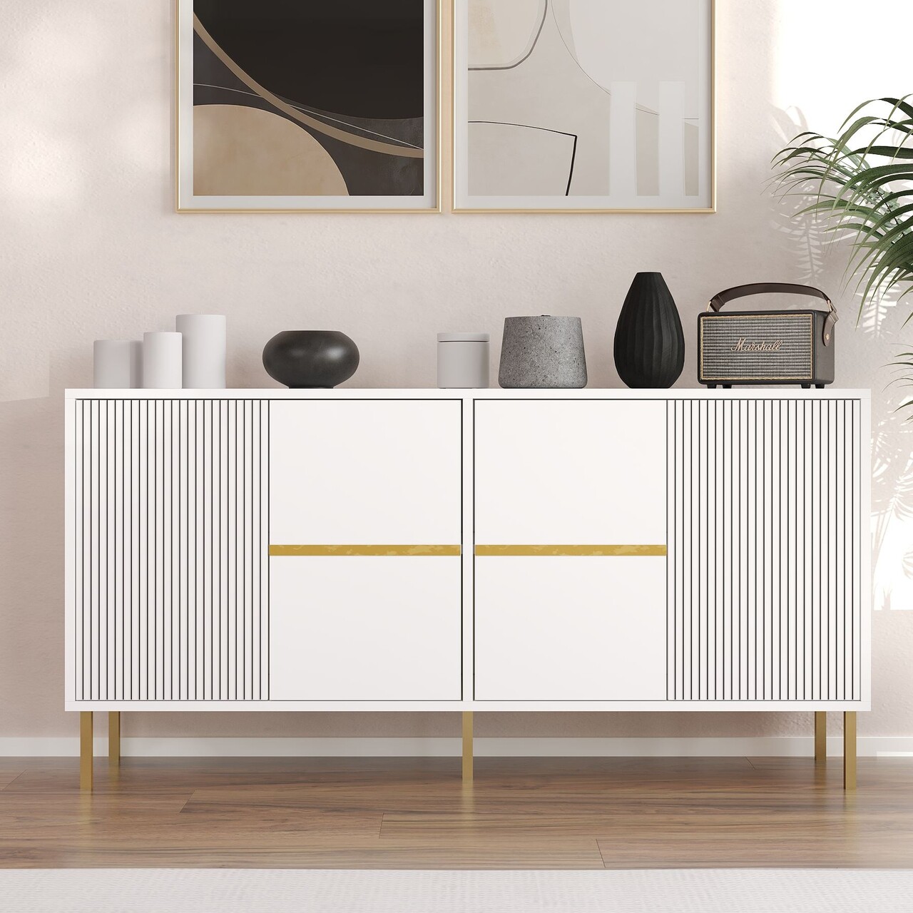 Consola, Odessa, Nedara, 150x75x36 cm, Alb - 1 | YEO