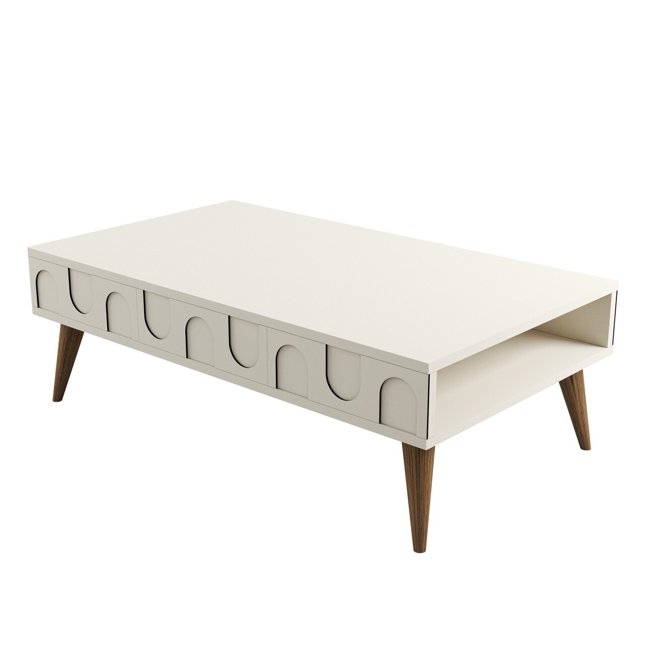 Masuta de cafea, Hommy Craft, Lyon 34, 105x34.6x60 cm, PAL, Crema/Nuca - 2 | YEO