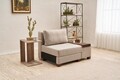 Fotoliu extensibil, Balcab Home, 825BLC4717, Lemn, Crem