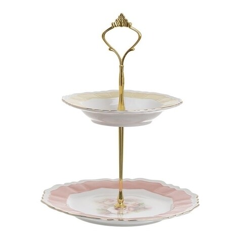 Suport decorativ pentru prajituri Flowers, InArt, portelan