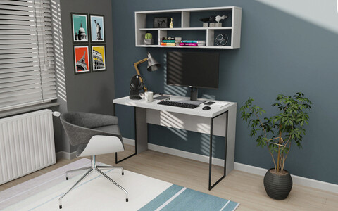 Birou, retricy, bronx, 120x59.6x114.2 cm, pal, alb