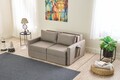 Canapea extensibilă cu 2 locuri, Balcab Home, 825BLC5415, Cadru: 100% LEMN DE BRAD, Maro