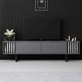 Comoda TV, Bexley, Chrome Line, Antracit / Negru