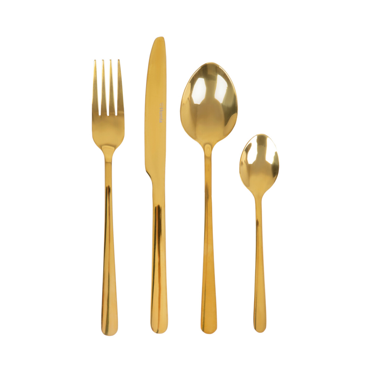 Set tacamuri 24 piese Lugano, Homla, inox 18/0, auriu - imagine 2