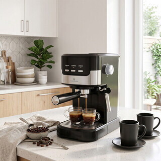 Negru;Argintiu, Espressor 1.25L