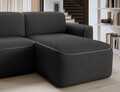 Coltar dreapta 4 locuri ELTAP, Ume, 287x190x88 cm, lemn/poliester, gri inchis/gri