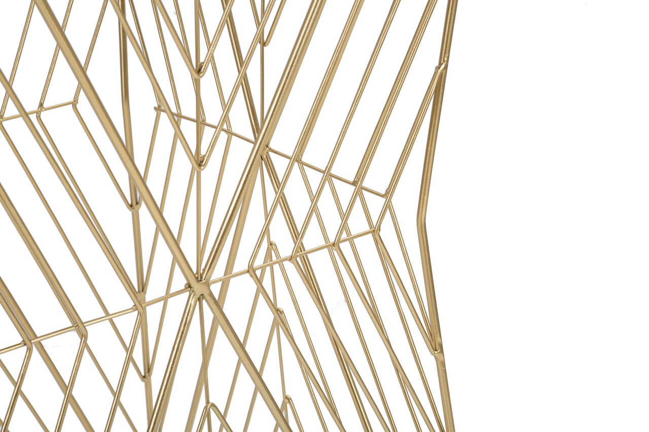 Masuta inalta Lines 4, Mauro Ferretti, 50x50x100 cm, fier/sticla, auriu