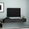 Comoda TV, Inarch, Terra, 180x26x31 cm, PAL, Negru