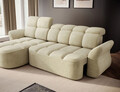 Coltar extensibil stanga 3 locuri ELTAP, Beneth, 301x185x115 cm, lemn/poliester, bej deschis