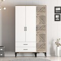 Dulap pentru haine, Hommy Craft, Kumsal PT, 120x47.5x201.4 cm, PAL, Nuc/Alb