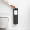 Suport role rezerva hartie igienica, Brabantia, MindSet Infinite Grey, 15.1x13.7x30 cm, otel, gri