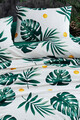 Set cuvertura pique dubla, Monstera - Green, Eponj Home, Bumbac