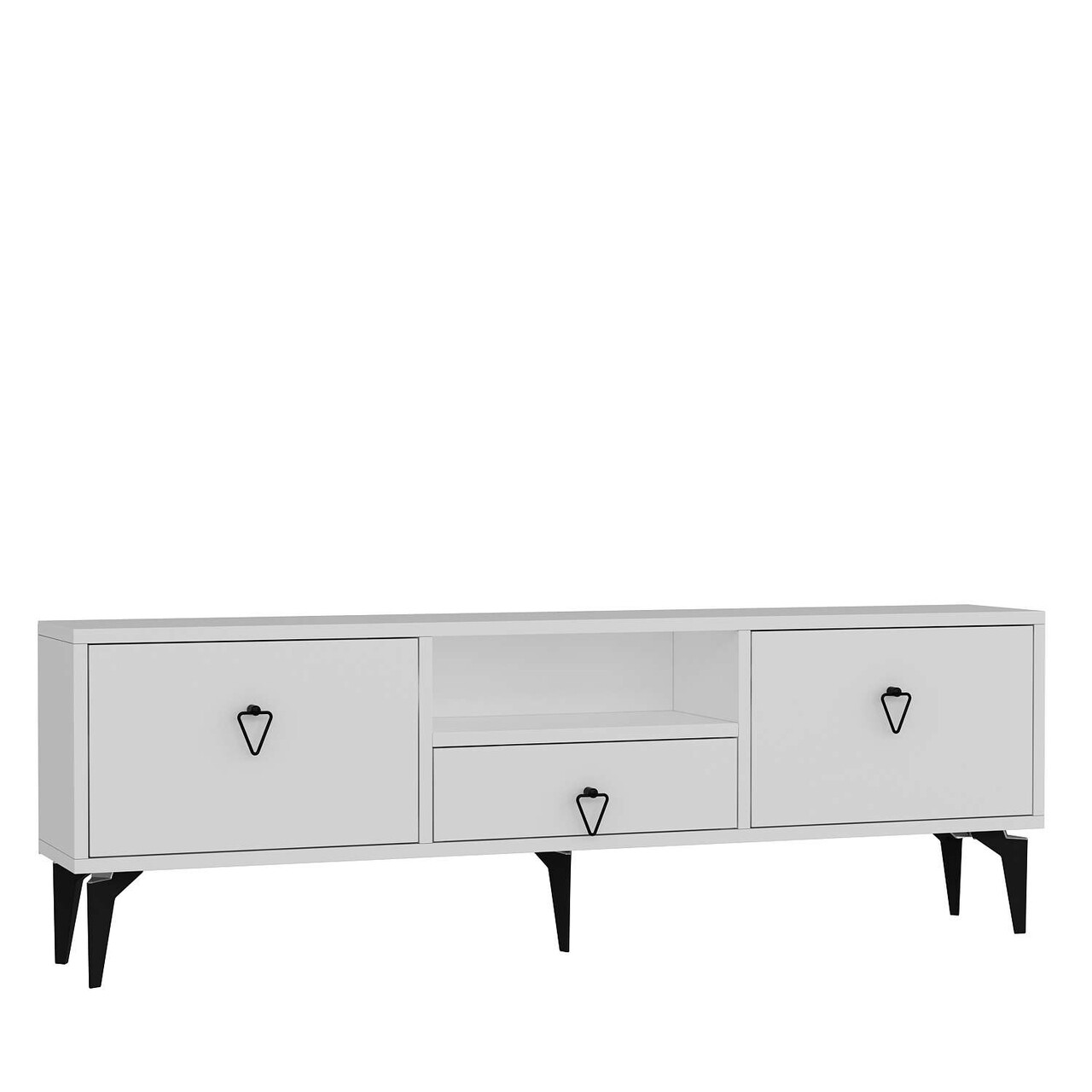 Comoda TV, Hanah Home, 1302-DROP-1, 140x49x30 cm, PAL , Alb/Negru - view 4